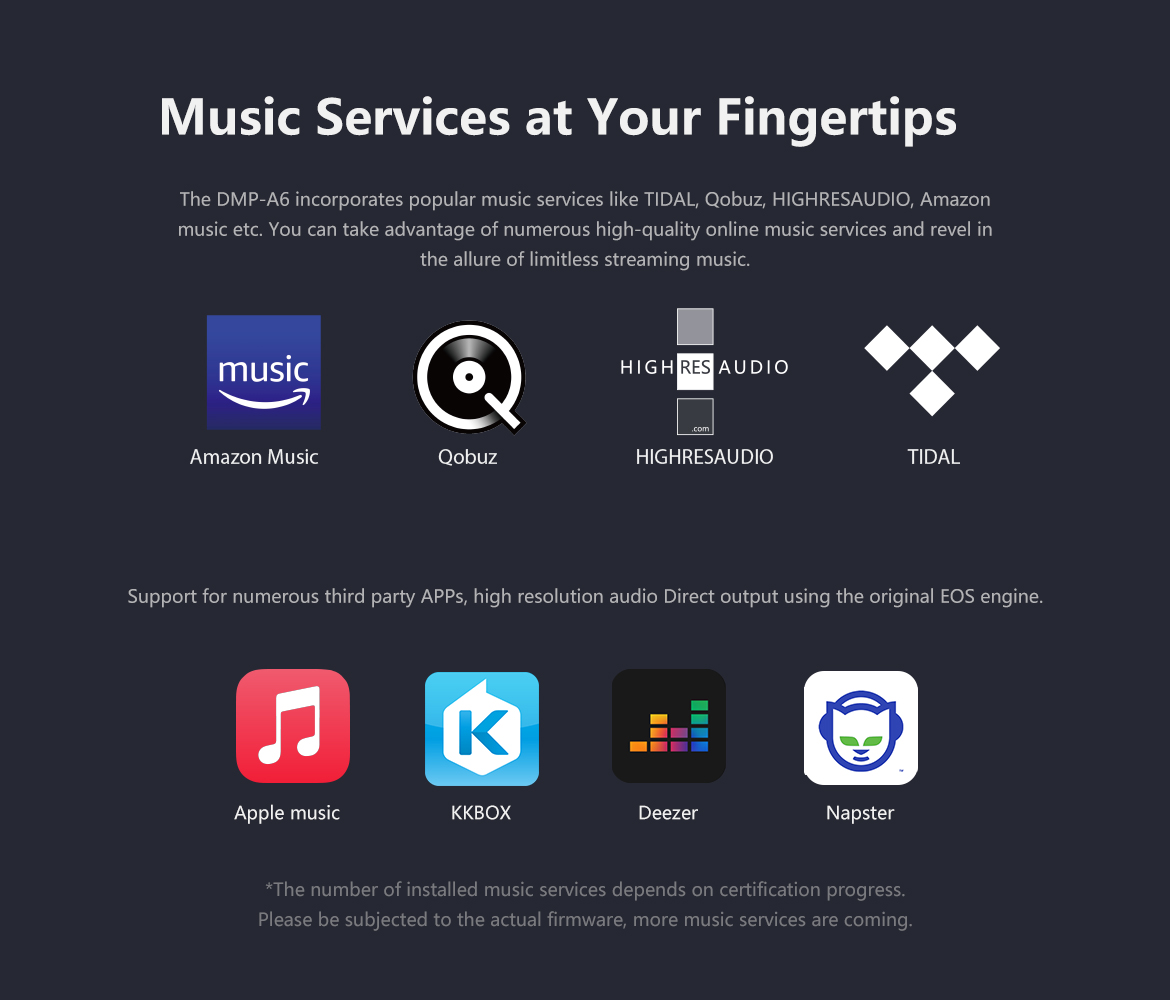 Eversolo DMP-A6 Streamers, Network Player, Music Service and Streaming MQA  Full Decode, DAC, DSD512 PCM768kHz/32Bit Bluetooth 5.0 aptX HD, 6''HD