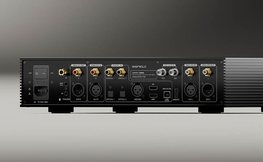 Eversolo DAC-Z10 背板數位與類比輸入輸出端子