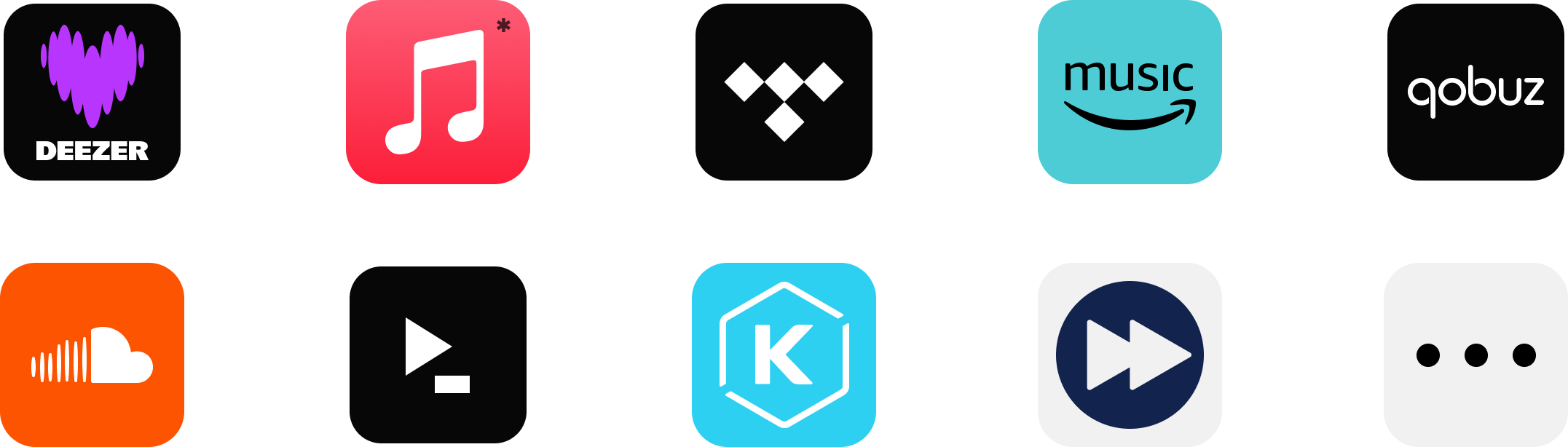 Supported Music Services logos